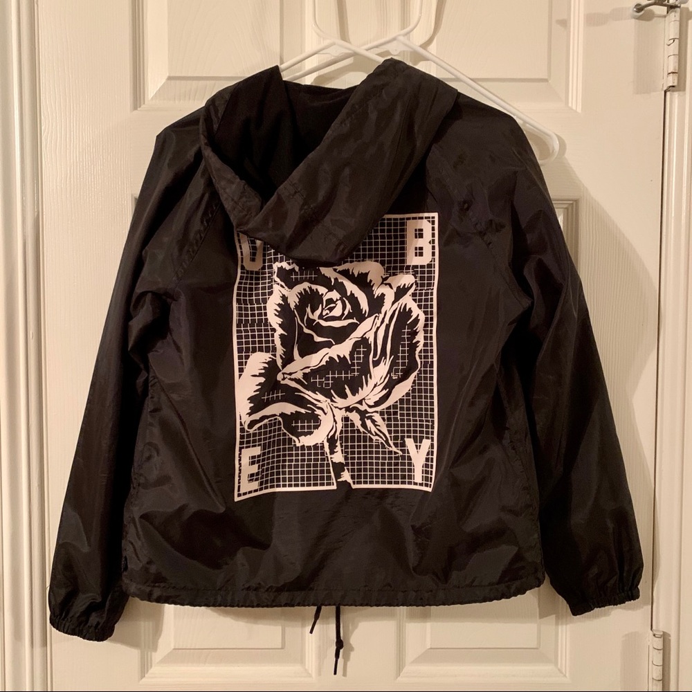 Obey Slacker Hooded Coaches Jacket in XS